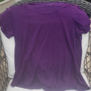 Eileen Fisher Rich Purple Short Sleeve Tee (L)